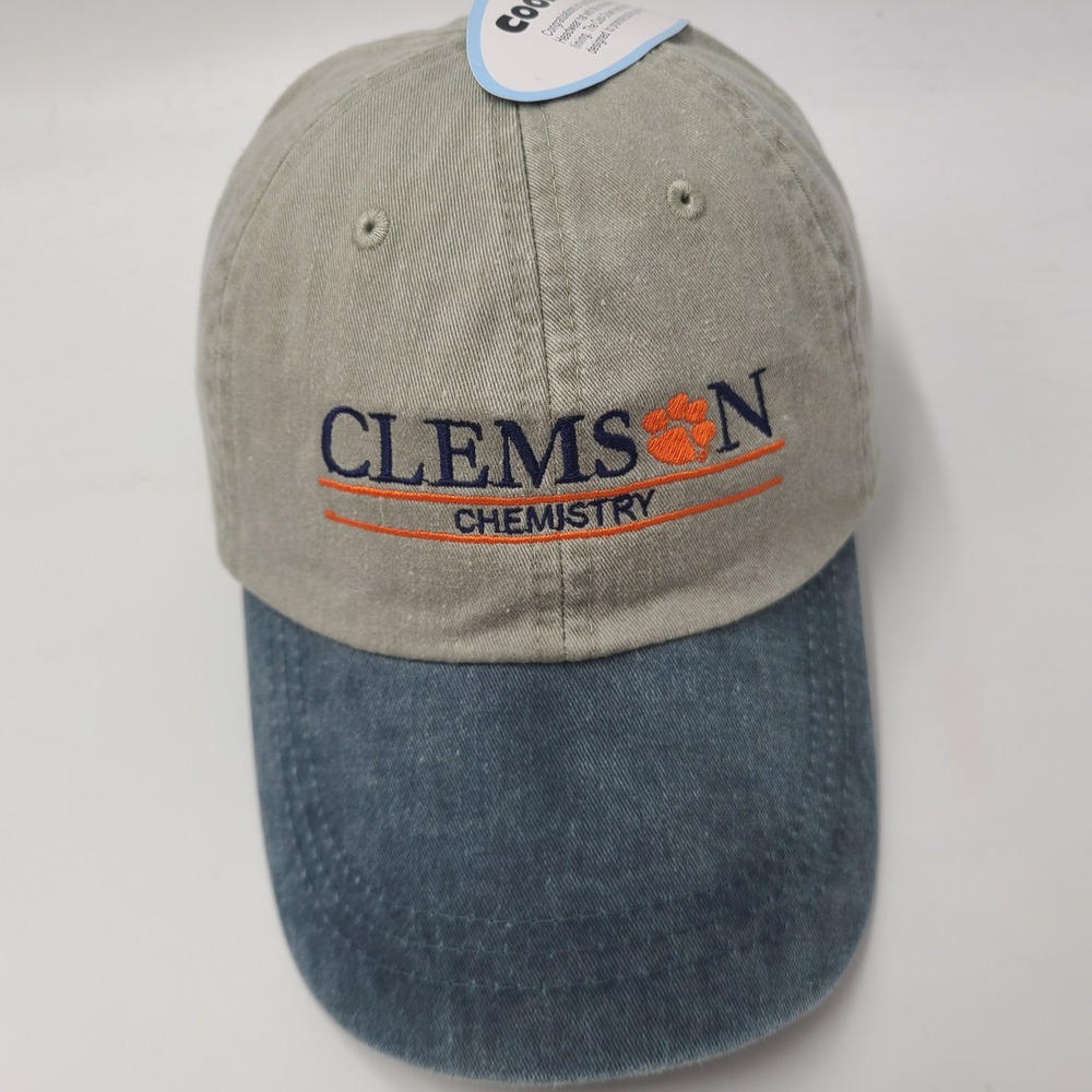Vintage Clemson Tigers Hat Strapback Beige Blue NCAA University Chemistry Men